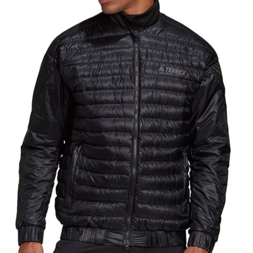 Adidas Terrex Down Fill Full Zipper Hike Bomber Jacket